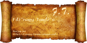 Fónagy Tamás névjegykártya